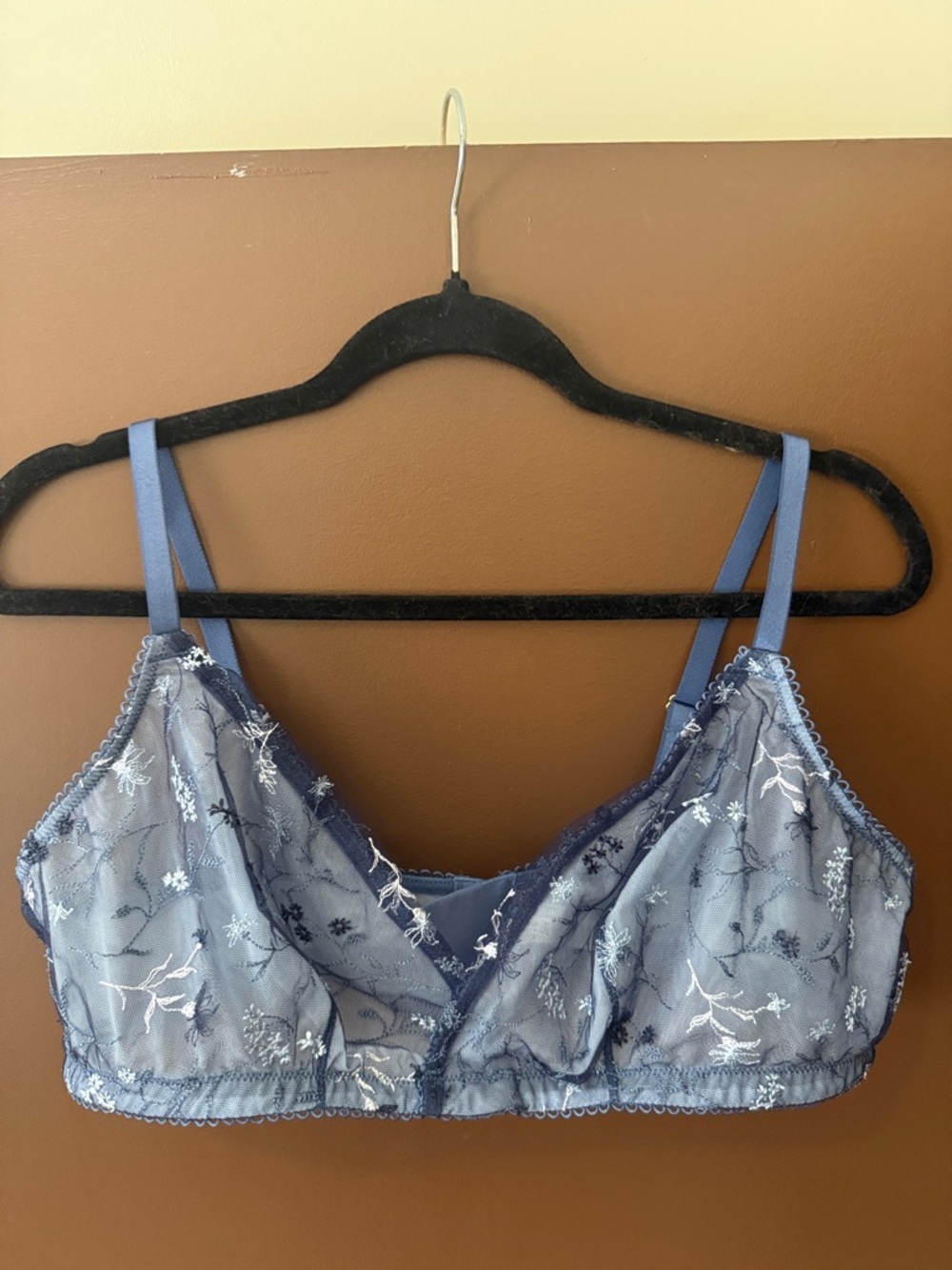 NWOT AERIE Blue Floral Embroidered Bralette